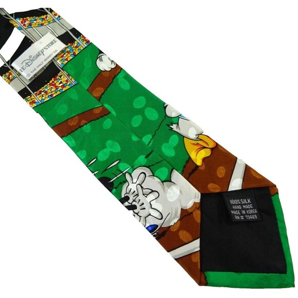 Disney Baseball Silk Tie Necktie Donald Mickey Mouse Goofy - Picture 3 of 3